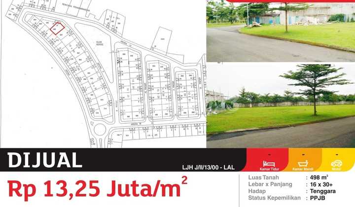 Dijual Tanah 498 M2 Sutera Aruna Alam Sutera Tangerang Lokasi Dekat Pintu Tol Jakarta Tangerang 