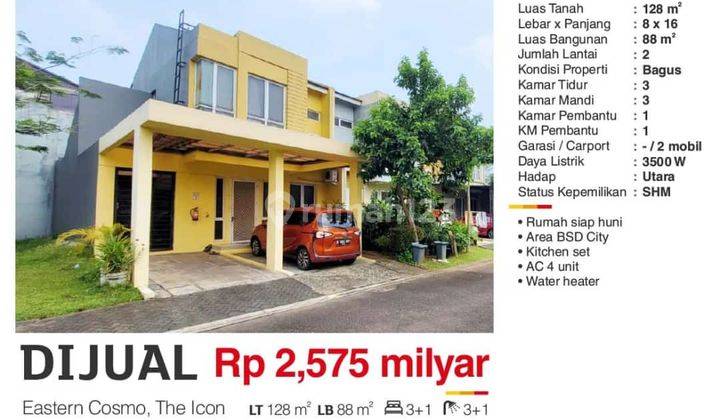 Dijual Rumah 2 Lantai Murah Eastern Cosmo The Icon Bagus Siap Huni SHM  1