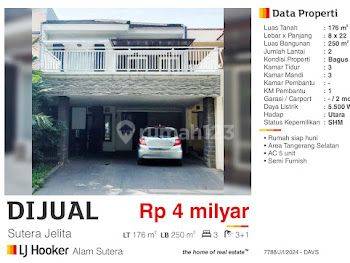 Rumah Dijual 2 Lantai Sutera Jelita Alam Sutera Bagus Semi Furnished Siap Huni 1