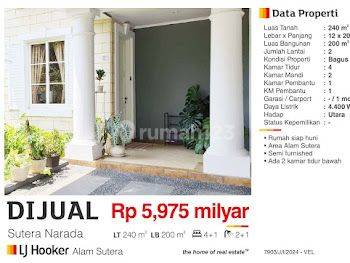 Dijual Rumah 2 Lantai Sutera Narada Alam Sutera Tangerang , Shm, Bagus Siap Huni 2