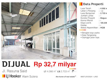 For Sale: 2-Story Good Condition Body Repair Workshop, Spacious 4068 M2 Ready for Business, Jl Rasuna Said Tangerang, Can Be Used as Warehouse