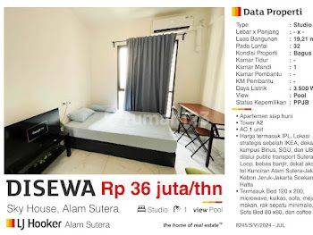 Di Sewa Apartemen Studio Sky House Alam Sutera Harga Termasuk Ipl Furnished Dan Masih Baru Lokasi Startegis Cocok Buat Mahasiswa  2