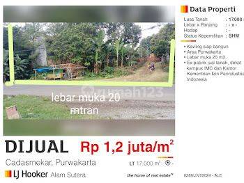 Dijual Tanah 17000m2 Cadasmekar Purwakarta Jawa Barat Dekat Kampus Imc Dan Kantor Kementrian Ijin Perindustrian  2