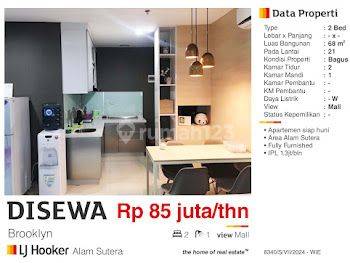 Di Sewa Apartemen 2 BR Soho Brooklyn Alam Sutera Tangerang Siap Huni Fully Furnished Lokasi Dekat Mal Dan Campus Aso Binus  2