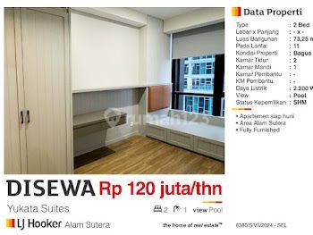 Di Sewa Apartemen 2 BR Yukata Suites Alam Sutera Tangerang Bagus Full Furnished Siap Huni  2