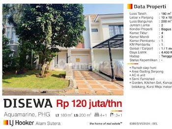 Disewa Rumah 2 Lantai Semi Furnished Aquamarine PHG  Gading Serpong Tangerang Bagus Siap Huni 1