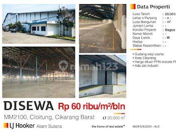 Di Sewa Gudang 2000 M2 Sd 10000 M2 di Kawasan Mm 2100 Cibitung Cikarang Barat Bekasi Jawa Barat Bagus Siap Pakai Ready 2 Bulan  2