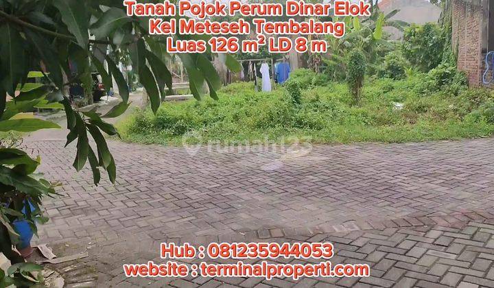 Tanah Dijual ada IMB SHM Hak Milik Pojok Perum Dinar Elok Kel Meteseh Kec Tembalang Semarang Timur