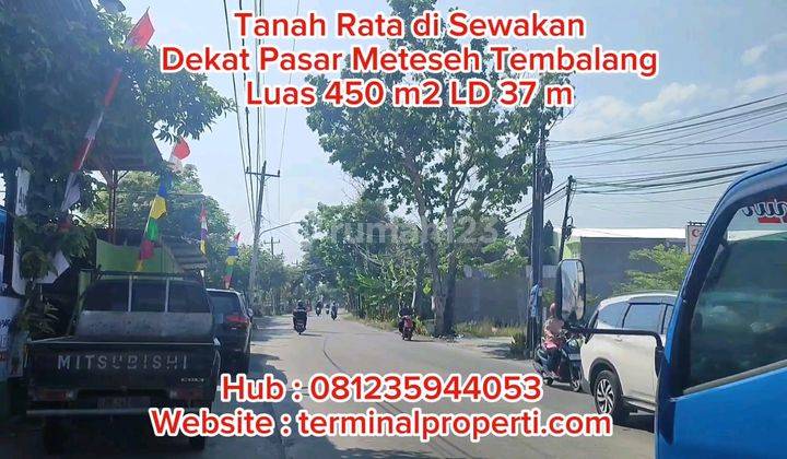 Tanah Disewakan, 450 M2 Ld 37 M SHM di Jl Raya Meteseh Dekat Pasar Kec Tembalang Semarang Timur 2