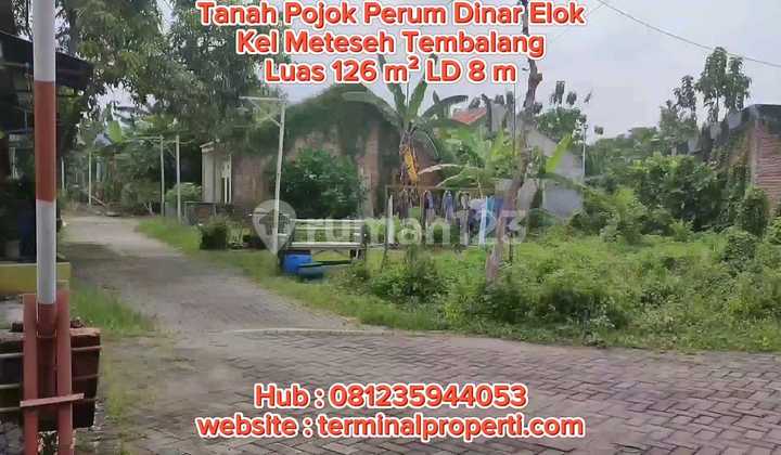 Tanah Dijual ada IMB SHM Hak Milik Pojok Perum Dinar Elok Kel Meteseh Kec Tembalang Semarang Timur 1