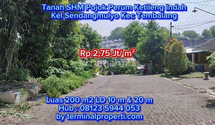 Tanah Dijual Murah SHM Hak Milik Pojok di Jl Perum Ketileng Indah Sendangmulyo Kec Tembalang 2