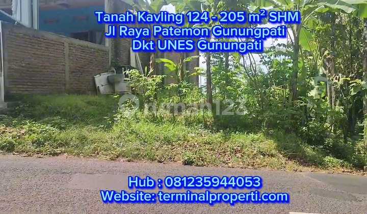 Tanah Kavling Luas 124 - 205 M2 SHM Hak Milik Jl Raya Patemon Dkt Unes Sekaran Gunungpati 1