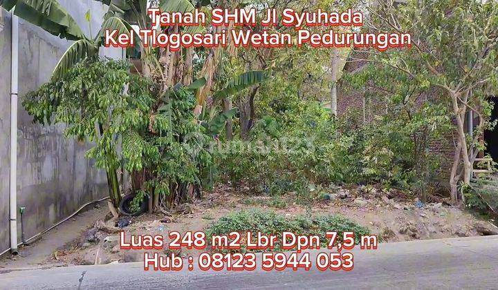 Tanah Dijual Murah SHM Hak Milik Jl Syuhada Kec Pedurungan Semarang Timur 1