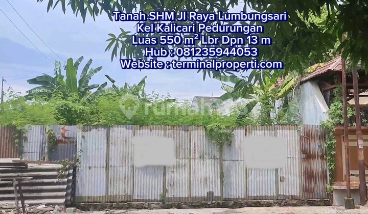Tanah Dijual Murah SHM Hak Milik  Jl Raya Lumbungsari Kalicari Kec Pedurungan Semarang Timur