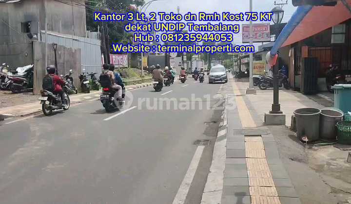 For Sale: 3-Storey Office Building, 2-Storey Boarding House with 75 Rooms, 2 Shops with Freehold SHM Certificate, 1 Minute to Undip Tembalang. 2