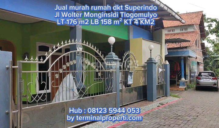 Rumah Murah dijual SHM Hak Milik Blk Superindo Woltermonginsidi Tlogomulyo Pedurungan  2