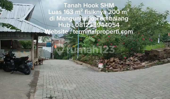 Tanah Dijual Pojok 163 M2 ( Fisik 200 M2 ) SHM Hak Milik Sblh Perum Rudensia Mangunharjo Tembalang 1