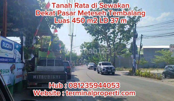 Tanah Disewakan, 450 m2 LD 37 m SHM di Jl Raya Meteseh  Dekat Pasar Kec Tembalang Semarang Timur 2