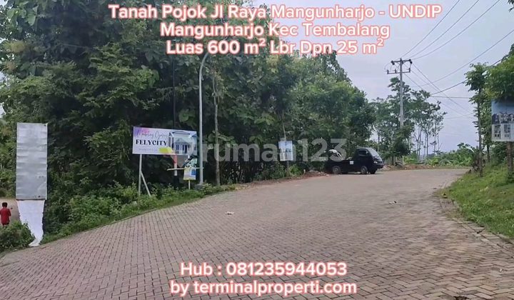 Tanah Dijual Murah Pojok SHM Hak Milik Jl Raya Mangunharjo - Undip Tembalang Semarang Timur 2