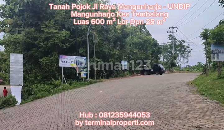 Tanah Dijual Murah Pojok SHM Hak Milik Jl Raya Mangunharjo - Undip Tembalang Semarang Timur 2