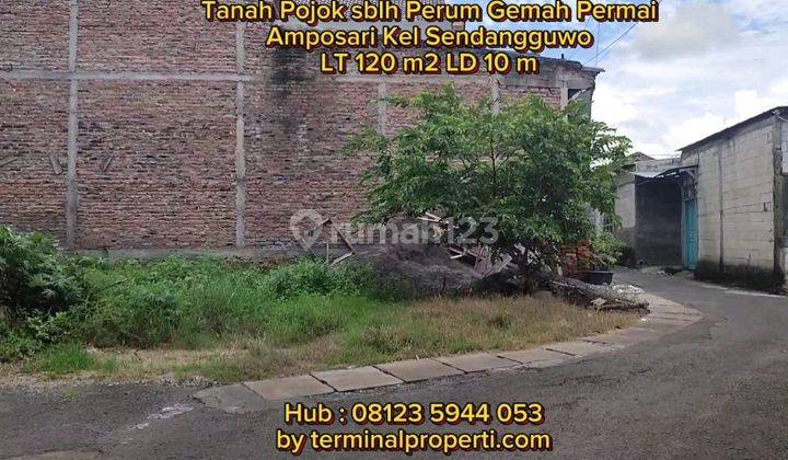 Tanah Dijual Pojok Hak Milik Sblh Perum Gemah Permai Amposari Sendangguwo Tembalang  Semarang Timur 2