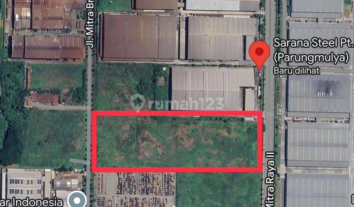 DIJUAL KAVLING KAWASAN INDUSTRI KARAWANG 50.000m2 LOKASI STRATEGIS, HANYA 3 JUTA PER METER, KODE JV, KS 1