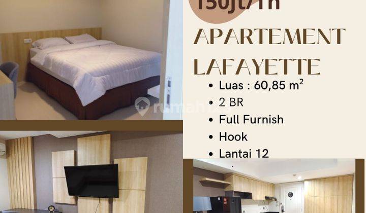 Disewakan Apartemen Lafayette Lantai 12 Furnished Type 2 BR 1