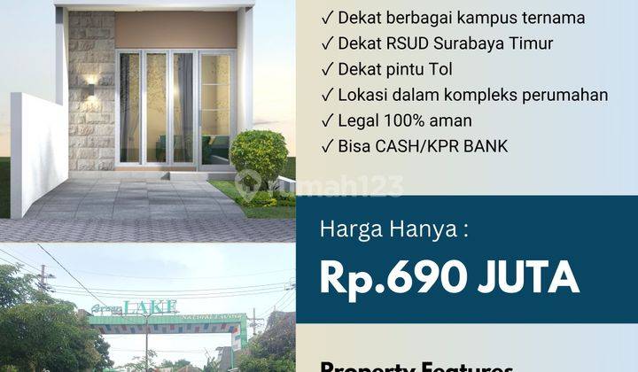 Rumah Murah 2 Lantai Bisa KPR Surabaya Timur Rungkut Dekat MERR 2