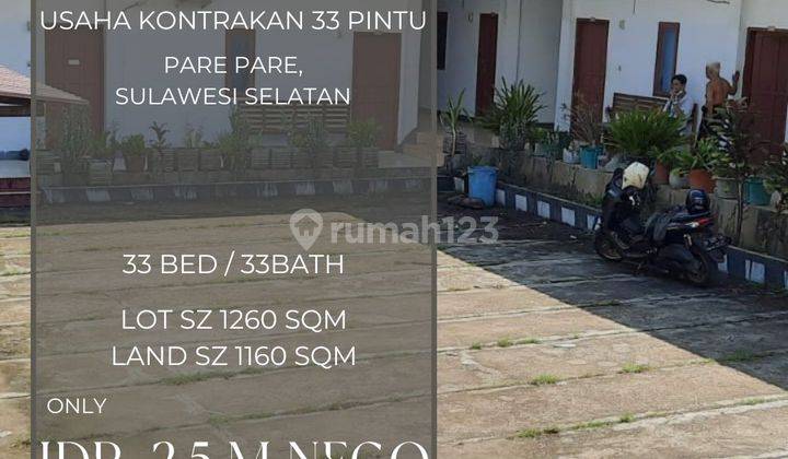 USAHA KONTRAKAN 33 PINTU DI PAREPARE SUDAH BERJALAN INCOME 20JT 1