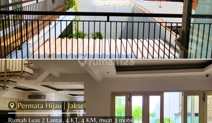 Rumah Luas 2 Lt, 4 Kt, 4 Km, 3 Mobil Selangkah Itc Permata Hijau 1