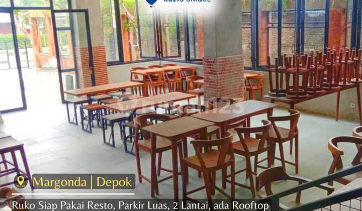 Ruko Siap Pakai Parkir Luas ada Rooftop Pinggir Jalan Margonda