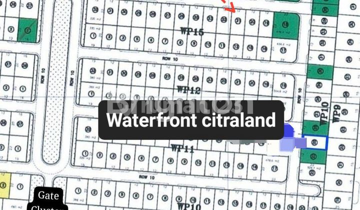 Tanah di cluster waterfront citraland dekat Univ Ciputra surabaya barat