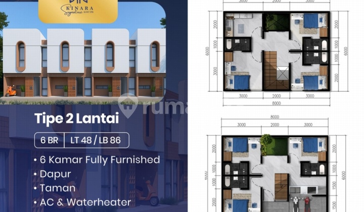 Kost 6kamar Cocok Untuk Investasi Di Dramaga Dekat Kampus Ipb 48.0 M² Shm