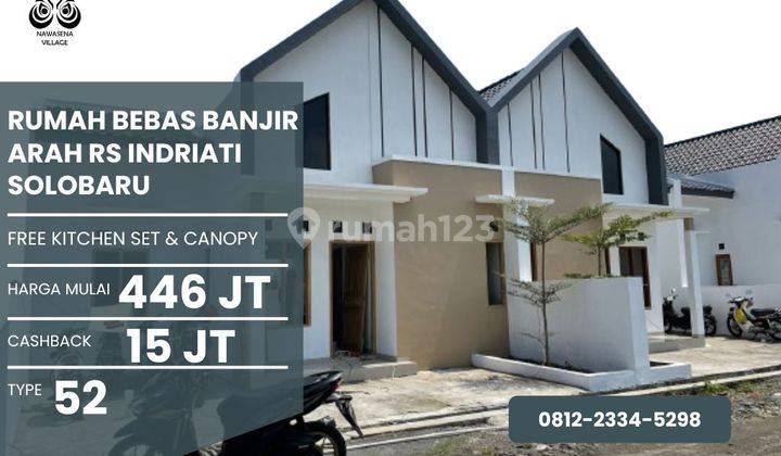 RUMAH 3KT BARAT SOLOBARU HUNIAN MURAH STRATEGIS DEKAT SUKOHARJO KOTA 1