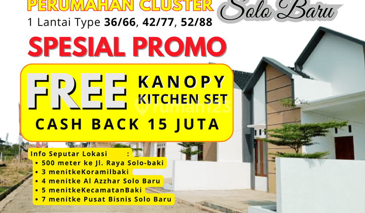 Rumah Scandinavian di Solo Barupromo Gratis Kanopy, Kitchen Set  1