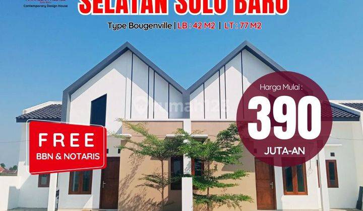 Rumah Murah Selatan Solo Baru 390 Jt-An, (solo Baru) 1