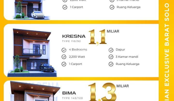 Rumah Mewah Barat Solo Baru 1