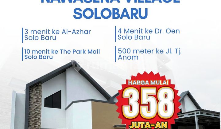 PERUMAHAN KOMERSIL 358 JT DI NAWASENA VILLAGE SOLOBARU