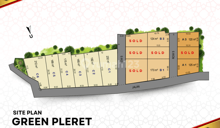 Tanah Dijual Jogja Dekat Pasar Pleret & JLS, SHM Pekarangan Mecah 2