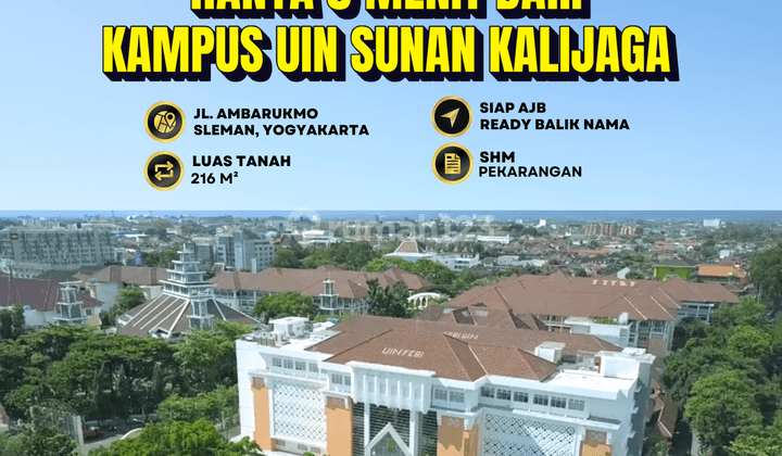 Tanah Jogja Dijual Dekat Kampus UIN UNY, Cocok Kos, SHMP Siap AJB