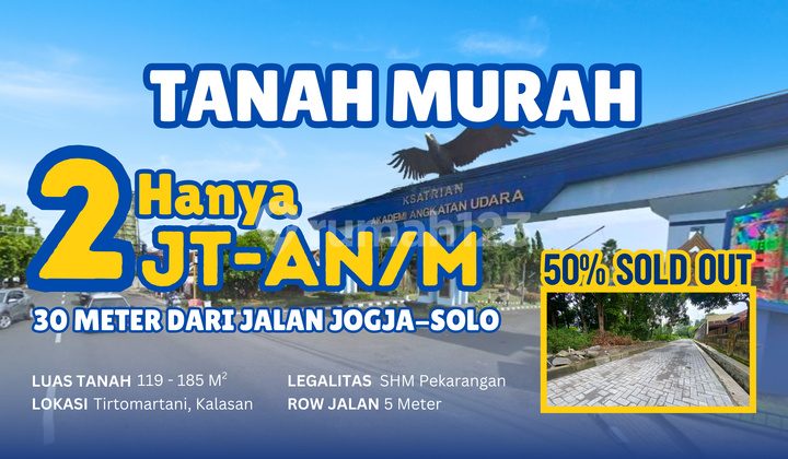 Tanah SHMP Sleman Murah Dekat Jln Jogja-Solo