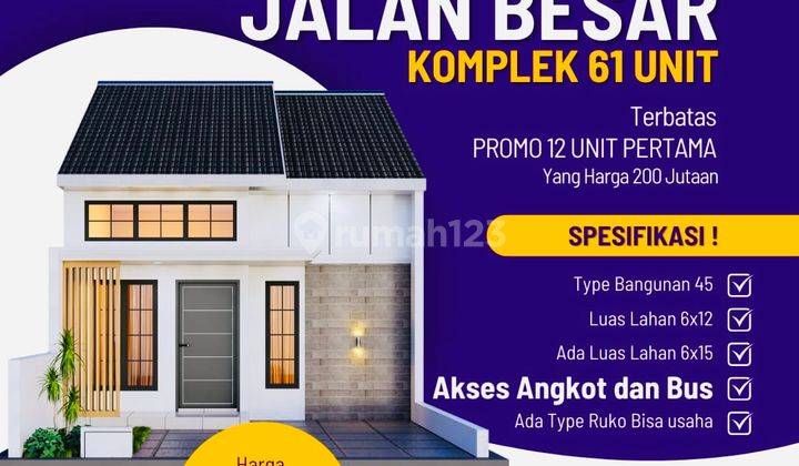 Rumah 200 Jutaan Di Pinggir Jalan Lubuk Pakam di jln lubuk pakam, Lubuk Pakam 1