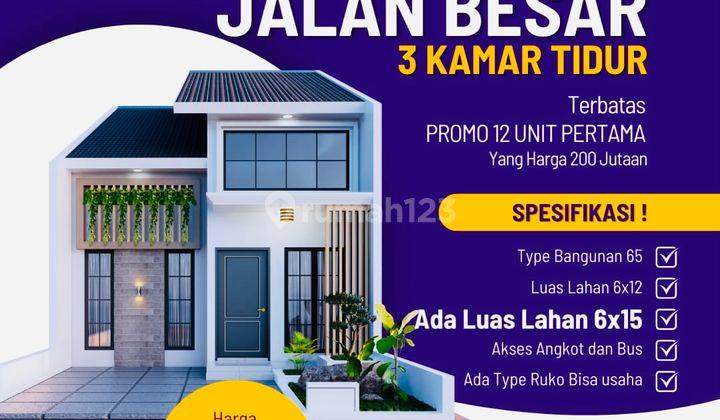 Rumah 200 Jutaan Di Pinggir Jalan Lubuk Pakam di jln lubuk pakam, Lubuk Pakam 2