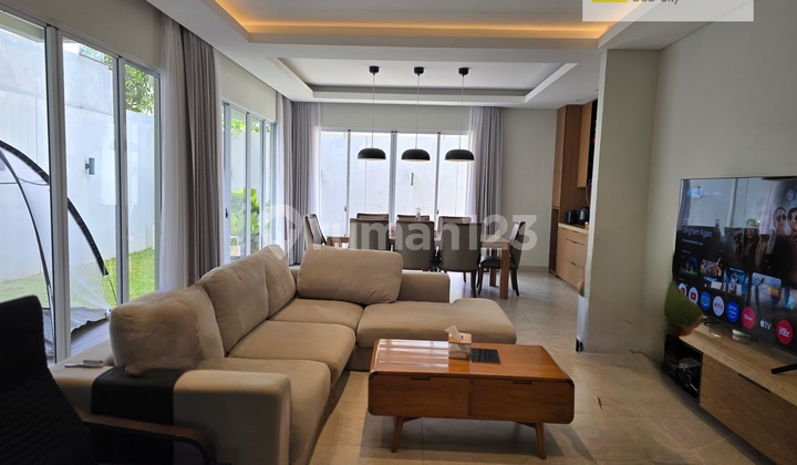 Rarely available 12-meter wide house in De Park Cajuputi BSD City, move-in ready.