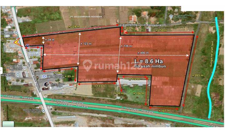 Tanah Di Kedawung, Brebes Jawa Tengah SHM 86000.0 m² 1