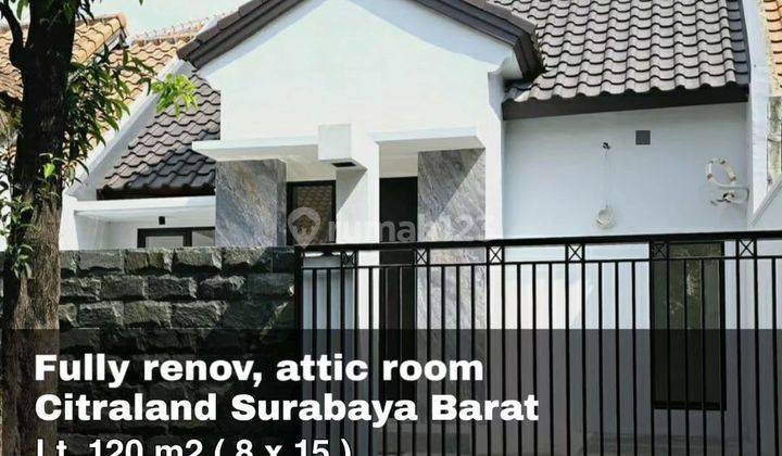 Jual rumah baru renov citraland surabaya attic room dkt wiyung 1