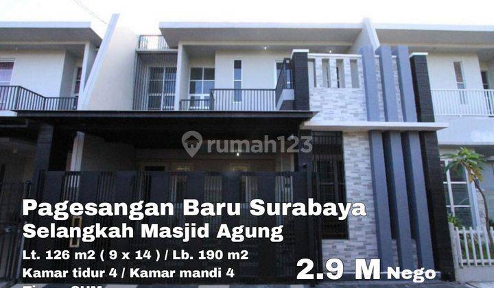 Jual rumah dkt Masjid Al Akbar pagesangan baru surabaya gayungan 1