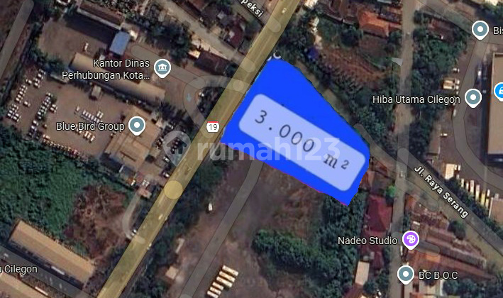 Strategic 3000m² Land in front of the East Cilegon DISHUB Office, Cilegon.