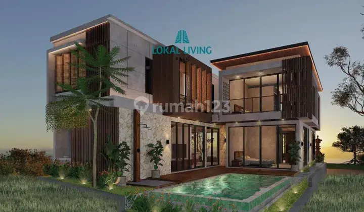 Villa 2 Lantai 4KT Dengan View Pantai Dan Sawah Di Cemagi SHM 1