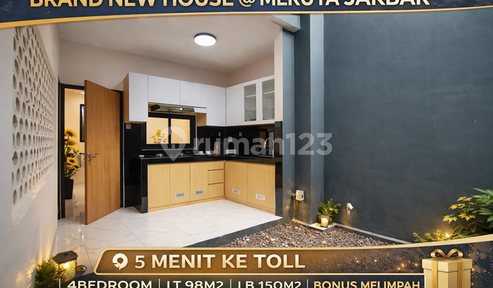 Brand New House Meruya West Jakarta - Balinese Villa Concept, 4 Bedrooms, 5 Minutes to JORR Toll Road 2